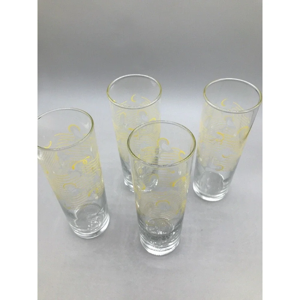 Bicardi‎ Rum Highball Glasses Tom Collins Limon Lemon Cocktail set of 4